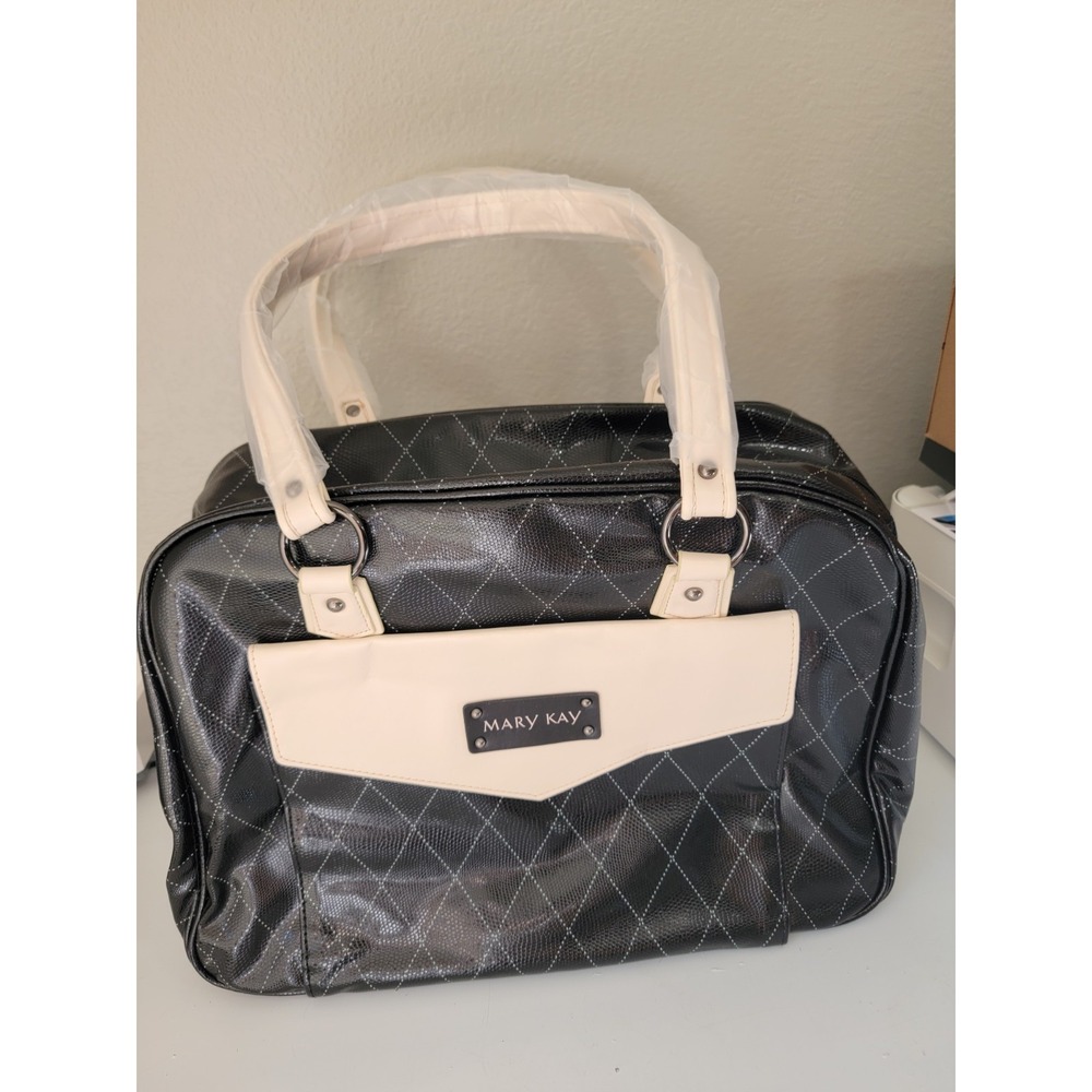 Mary Kay Black Ivory Cosmetic Travel Bag Organizer Case New W/ Storage Cover